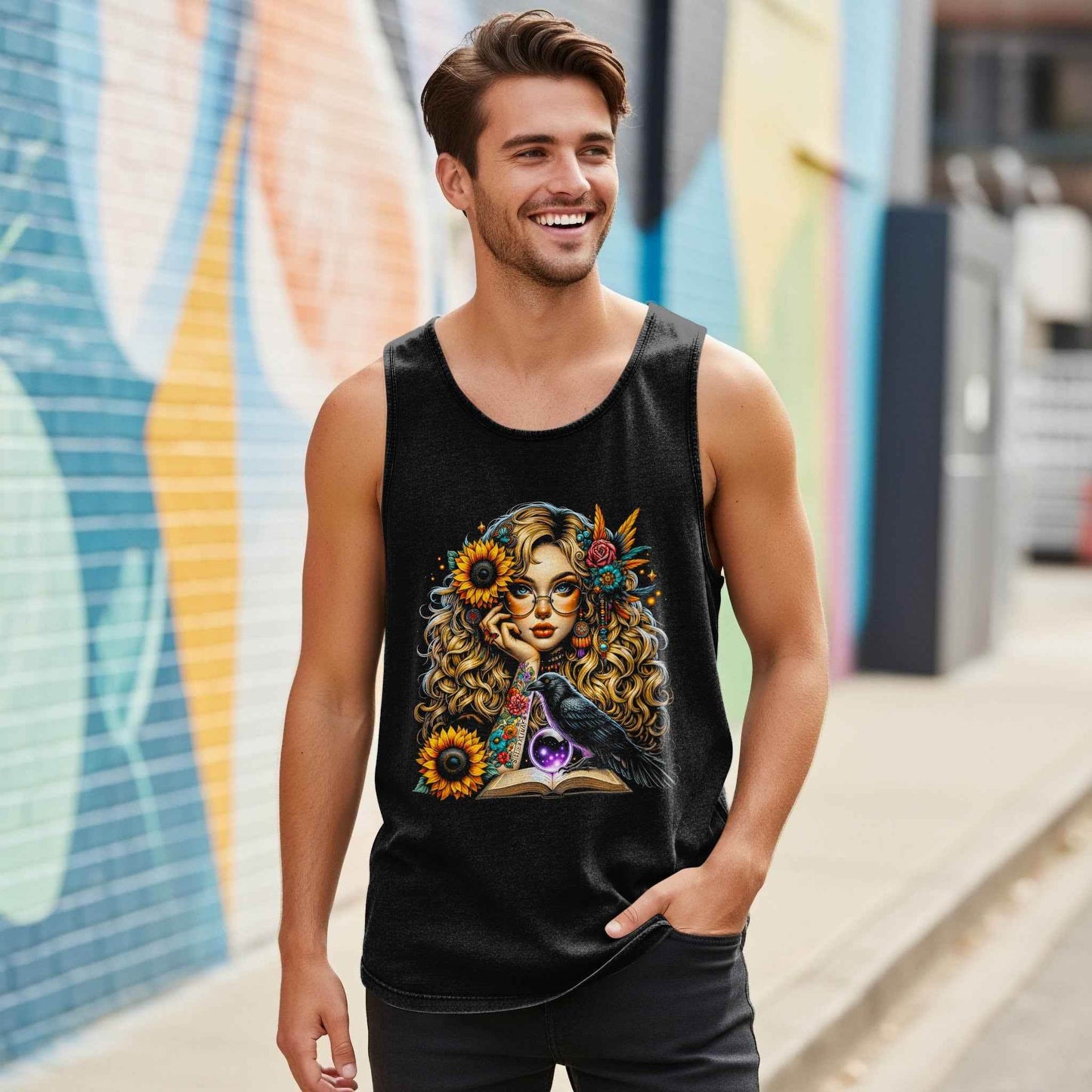 Boho Portrait with Raven Halftone T-Shirt Design - halftone PNG for T-shirts – Sue Opperman Halftones