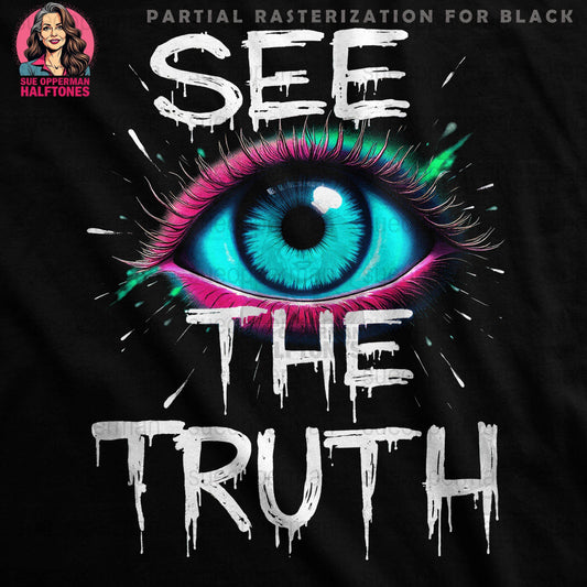 Eye See The Truth Halftone T-Shirt Design Digital - halftone PNG for T-shirts – Sue Opperman Halftones