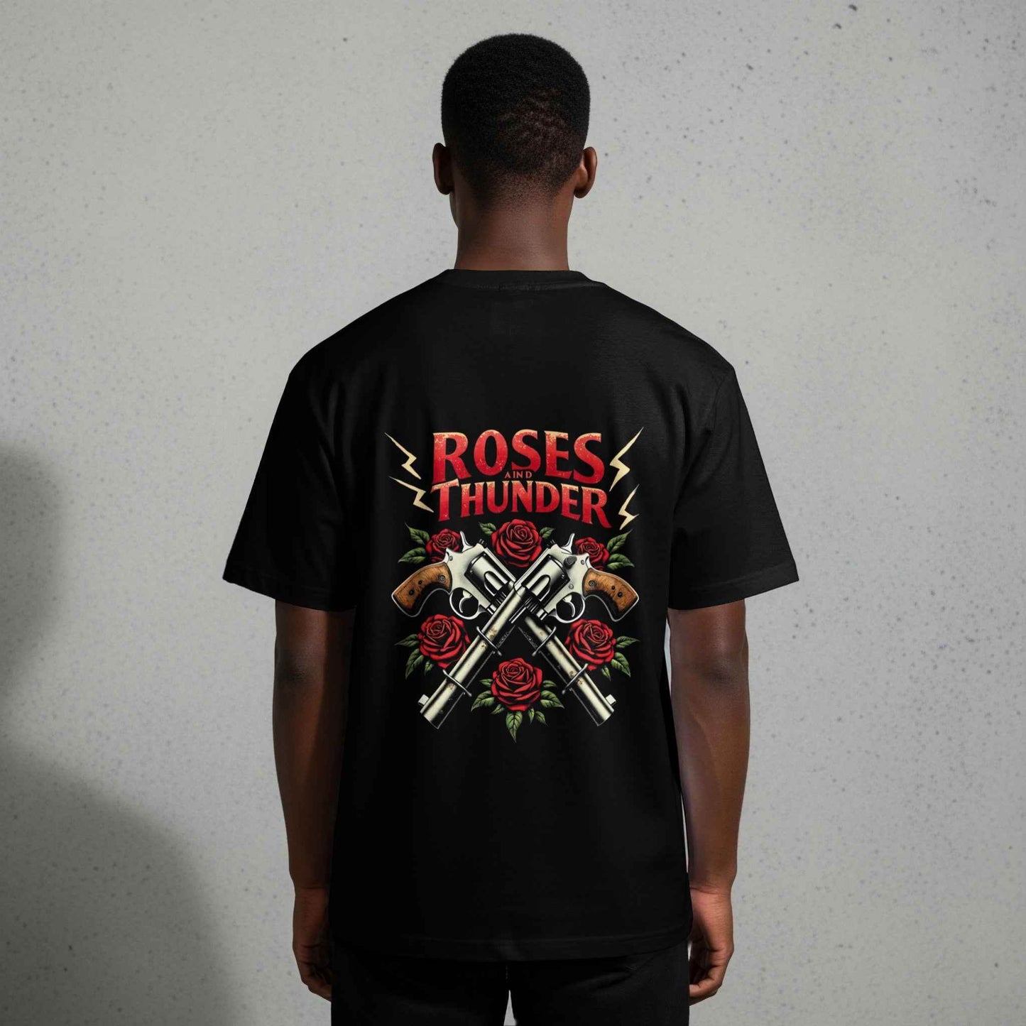 Roses and Thunder with Guns Halftoned T-Shirt Design - halftone PNG for T-shirts – Sue Opperman Halftones