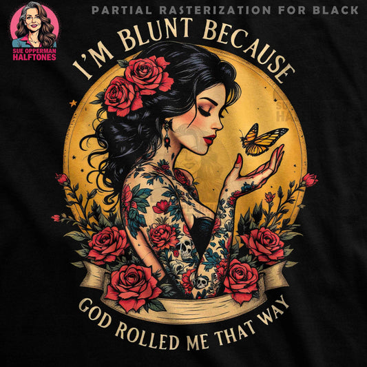 Tattooed Woman Halftone Design T-Shirt - halftone PNG for T-shirts – Sue Opperman Halftones