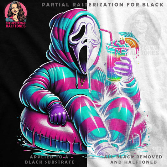 Summer Scream Ghost Halftone T-shirt Design - halftone PNG for T-shirts – Sue Opperman Halftones