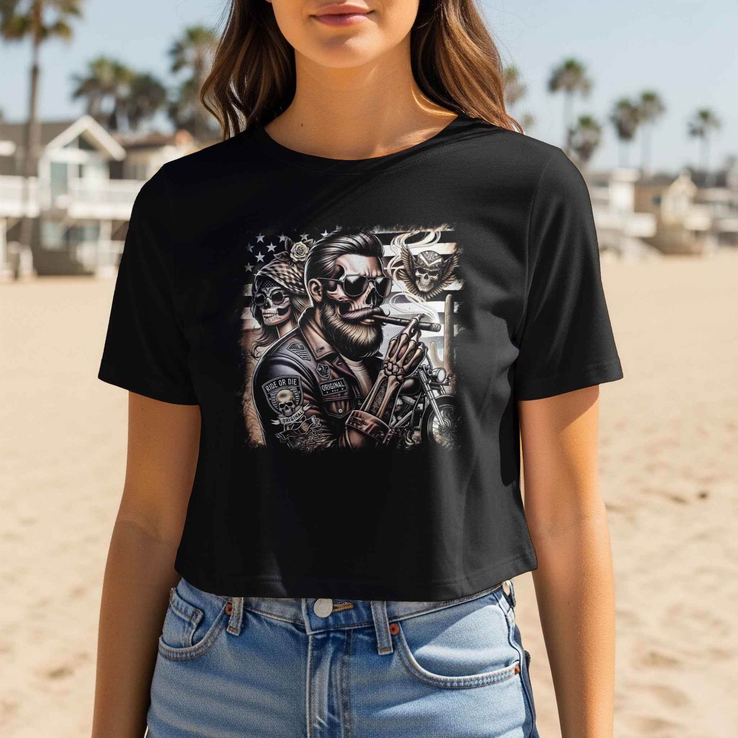 Biker Skull with Motorcycle Halftone T-Shirt Design - halftone PNG for T-shirts – Sue Opperman Halftones