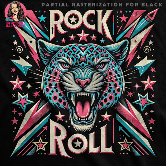 Rock and Roll Jaguar Halftone T-Shirt Design Digital - halftone PNG for T-shirts – Sue Opperman Halftones