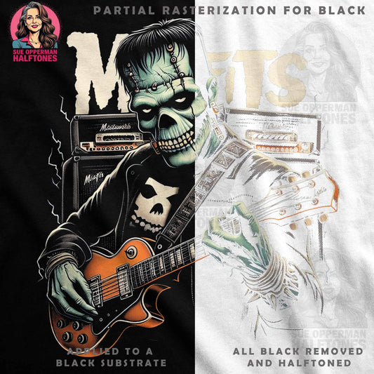 Music Misfits Frankenstein Halftone T-Shirt Design - halftone PNG for T-shirts – Sue Opperman Halftones