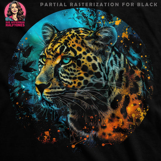 Leopard Animal Wildlife Round Halftone T-Shirt Design - halftone PNG for T-shirts – Sue Opperman Halftones