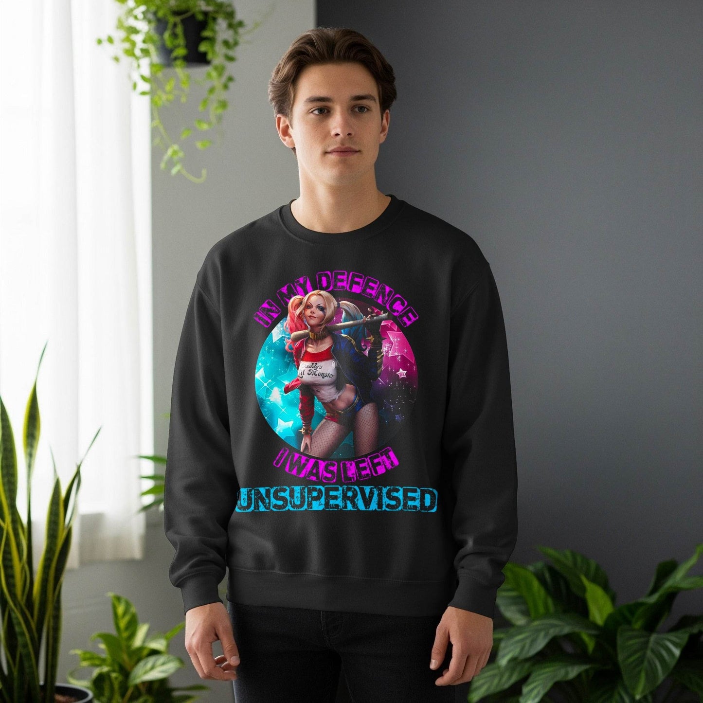 Harley Quinn Unsupervised Statement Halftone T-Shirt Design - halftone PNG for T-shirts – Sue Opperman Halftones