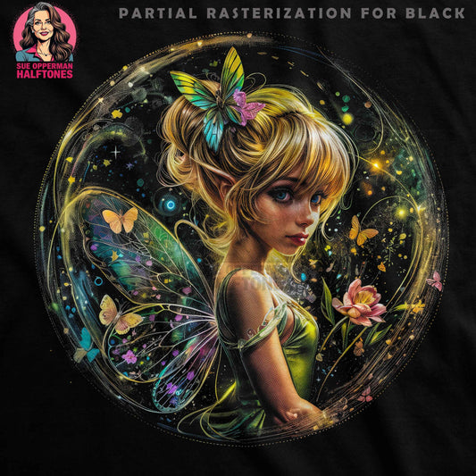 Whimsical Fairy In The Light Halftone T-Shirt Design - halftone PNG for T-shirts – Sue Opperman Halftones