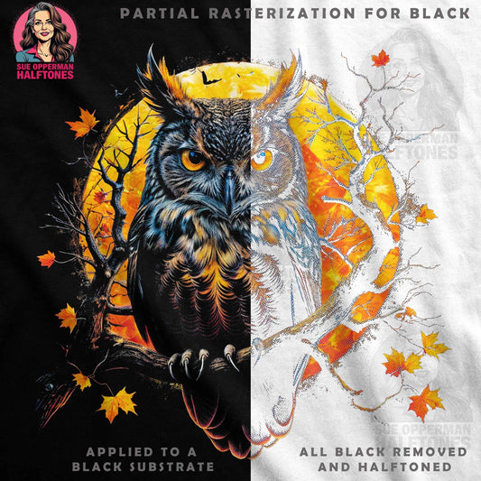 Autumn Owl Halftone T-Shirt Design - halftone PNG for T-shirts – Sue Opperman Halftones