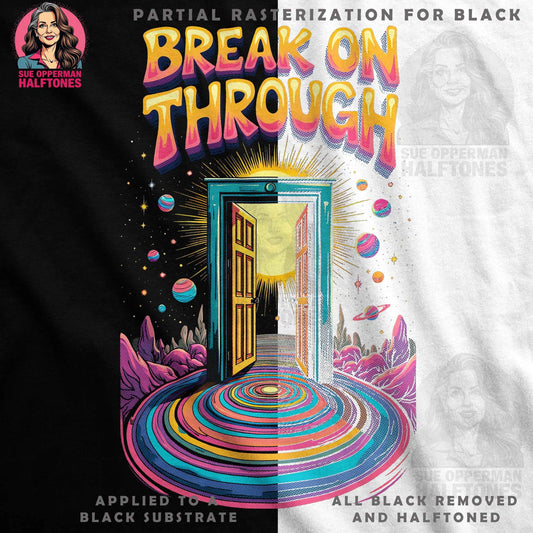 Break On Through Space Halftone T-Shirt Design - halftone PNG for T-shirts – Sue Opperman Halftones