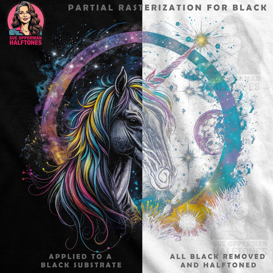Unicorn With Planet Halftone T-Shirt Design Digital - halftone PNG for T-shirts – Sue Opperman Halftones