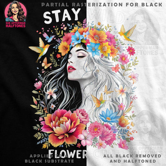 Flower Child Halftone T-Shirt Design - halftone PNG for T-shirts – Sue Opperman Halftones