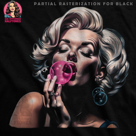 Marilyn Monroen Bubble Halftoned T-Shirt Design - halftone PNG for T-shirts – Sue Opperman Halftones
