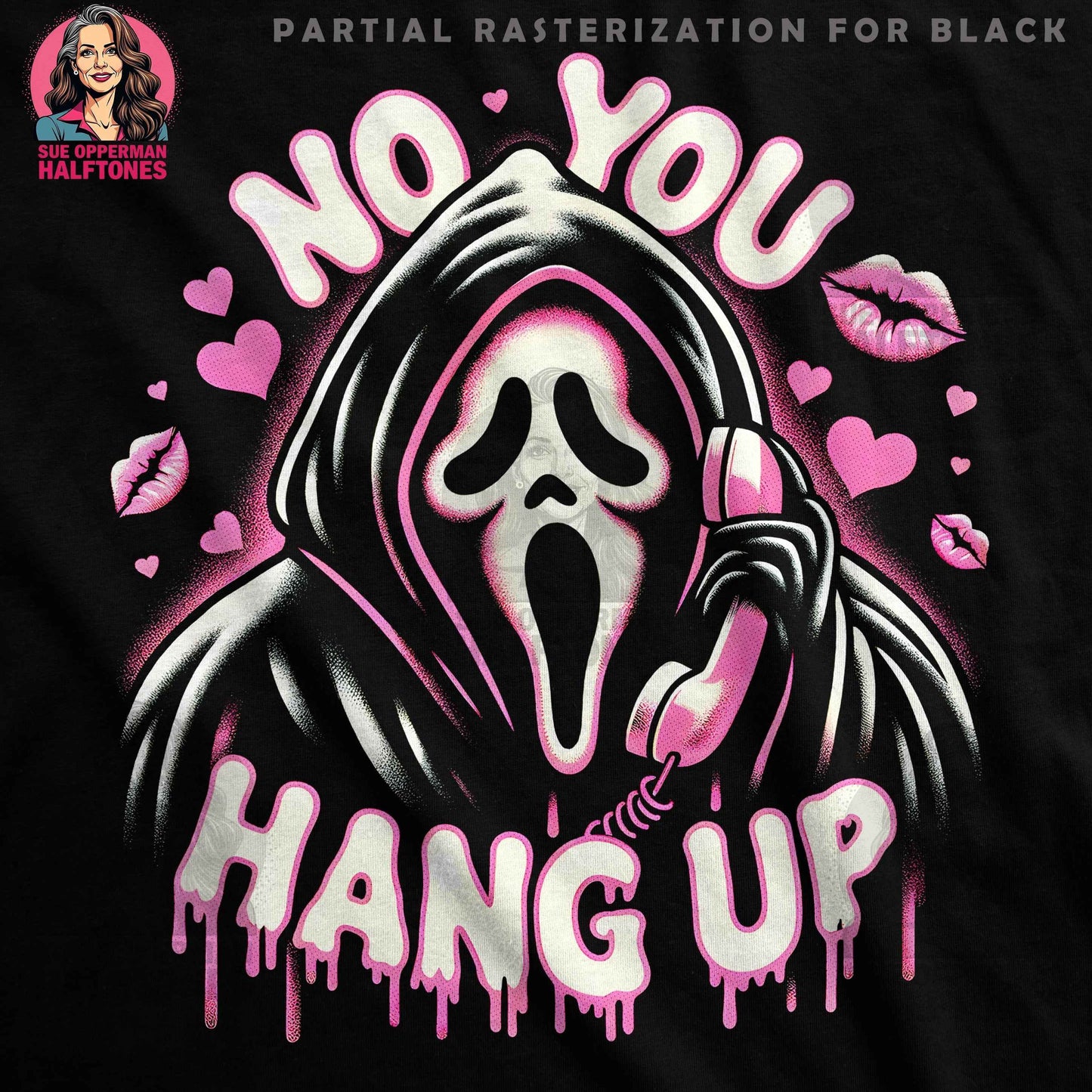 Halloween Ghost Phone Halftone T-Shirt Designs - halftone PNG for T-shirts – Sue Opperman Halftones
