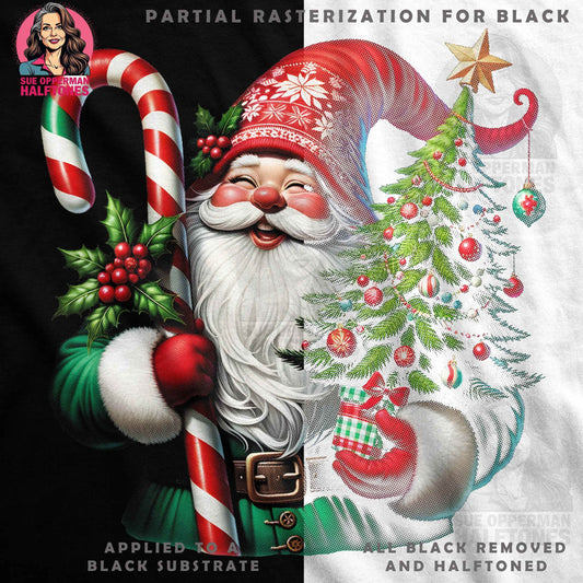 Christmas Santa Claus Halftone T-Shirt Design - halftone PNG for T-shirts – Sue Opperman Halftones