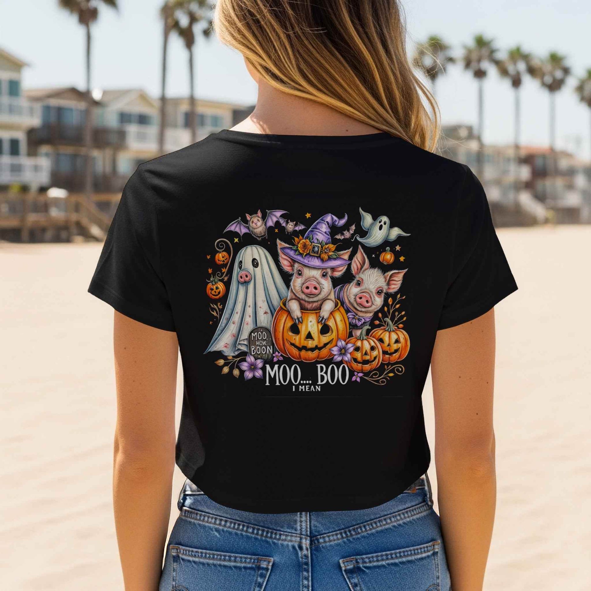 Halloween Cute Pigs Bats Digital Halftoned T-shirt Design - halftone PNG for T-shirts – Sue Opperman Halftones