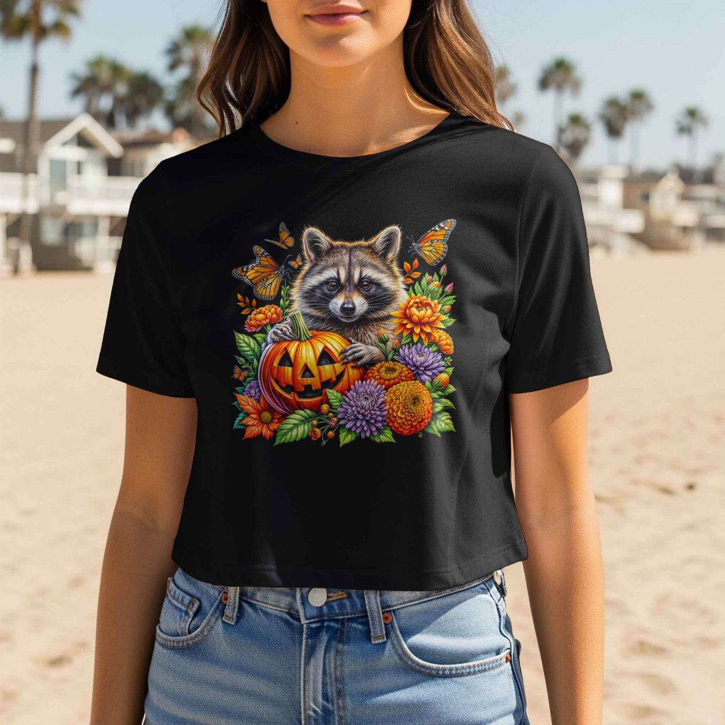 Halloween Raccoon Pumpkin Halftone T-Shirt Design Digital - halftone PNG for T-shirts – Sue Opperman Halftones