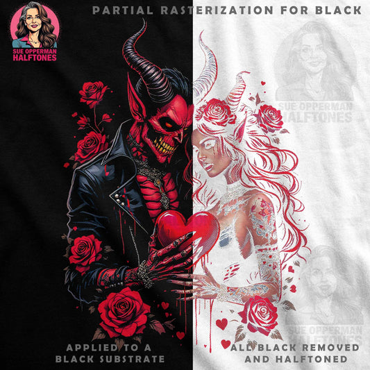 Devilish Romance Halftone T-Shirt Design Digital - halftone PNG for T-shirts – Sue Opperman Halftones