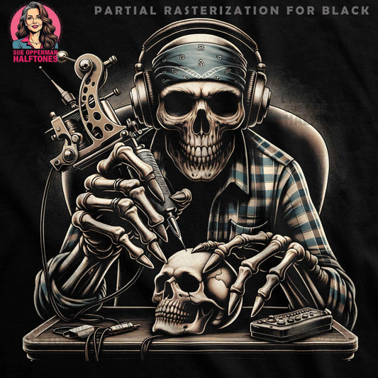 Day of the Dead Tattoo Artist Halftone T-Shirt Design - halftone PNG for T-shirts – Sue Opperman Halftones