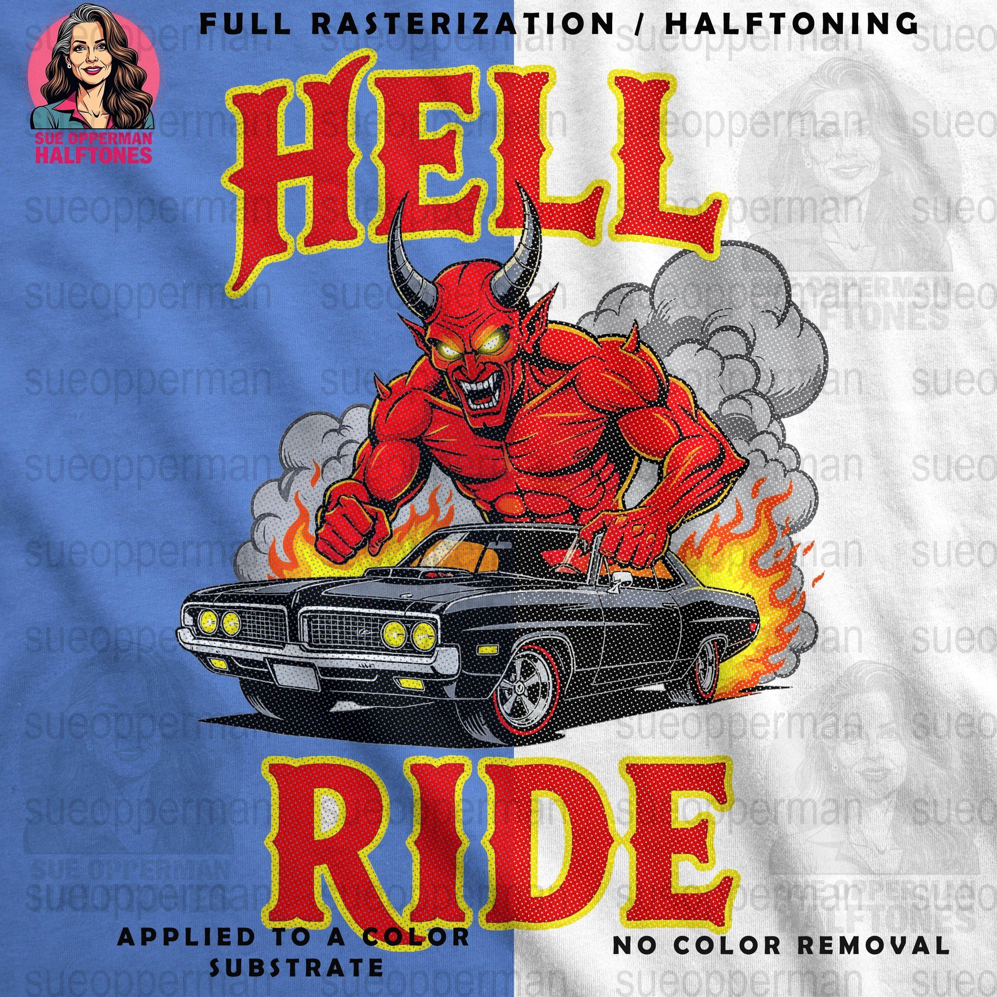 Hell Ride Universal Print Bundle - halftone PNG for T-shirts – Sue Opperman Halftones