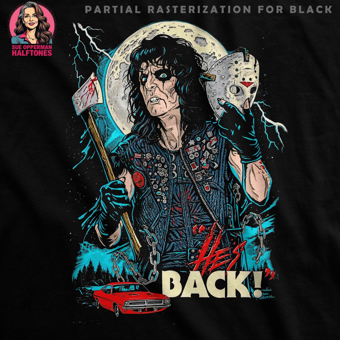 Halloween Horror Movie Villain Halftoned T-Shirt Design - halftone PNG for T-shirts – Sue Opperman Halftones