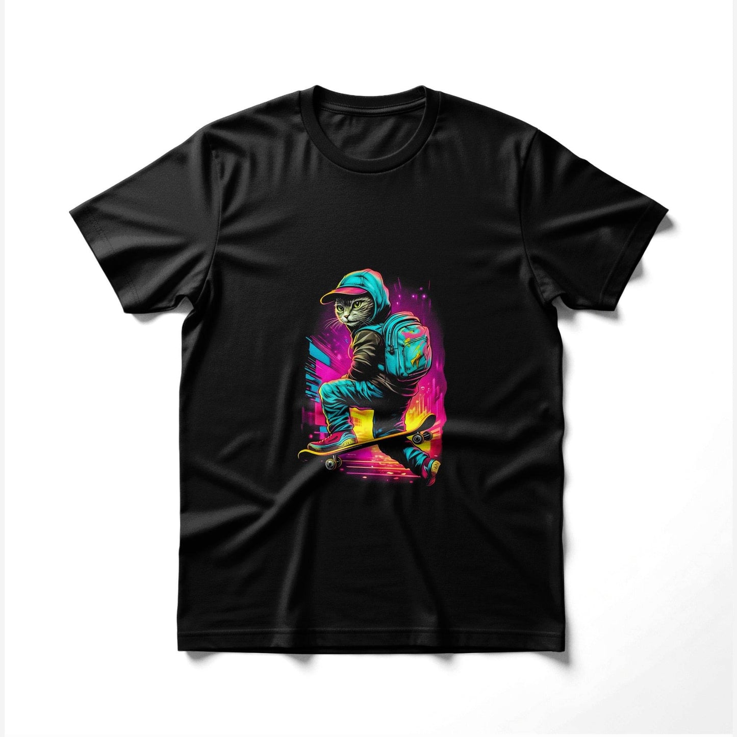 Skateboard Cat Funny Halftone T-Shirt Design - halftone PNG for T-shirts – Sue Opperman Halftones