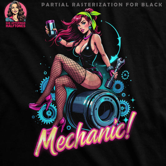Mechanic Halftone T-Shirt Design - halftone PNG for T-shirts – Sue Opperman Halftones