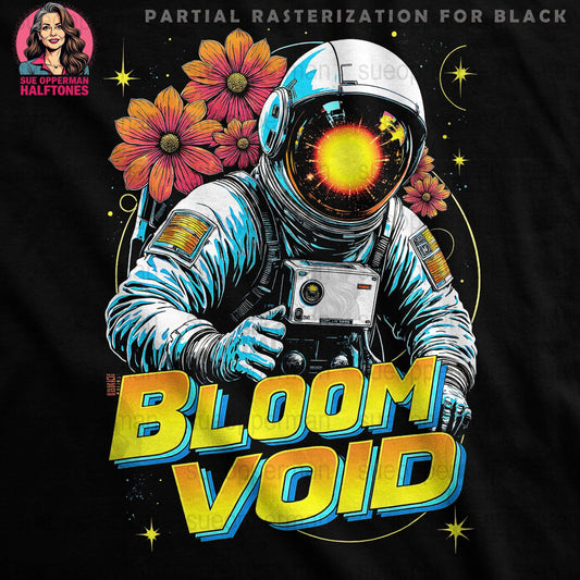Astronaut Bloom Void Halftone T-Shirt Design Digital - halftone PNG for T-shirts – Sue Opperman Halftones