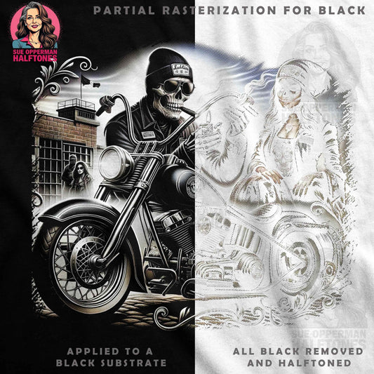 Day of the Dead Motorcycle Ride Halftone T-Shirt Design - halftone PNG for T-shirts – Sue Opperman Halftones