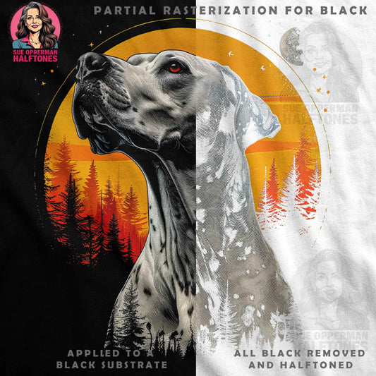 Animals Dog with Landscape Halftone T-Shirt Design - halftone PNG for T-shirts – Sue Opperman Halftones
