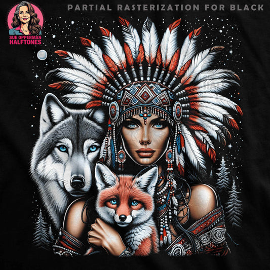Native American Halftone T-Shirt Design - halftone PNG for T-shirts – Sue Opperman Halftones