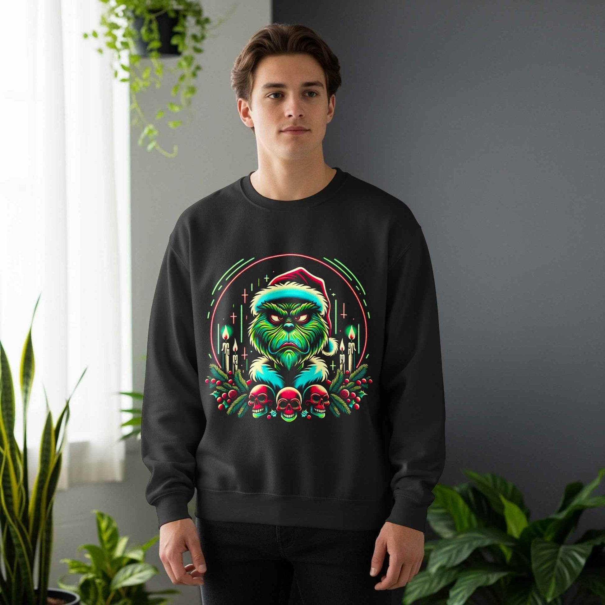 Christmas Grinch with Skulls Halftone T-Shirt Design - halftone PNG for T-shirts – Sue Opperman Halftones