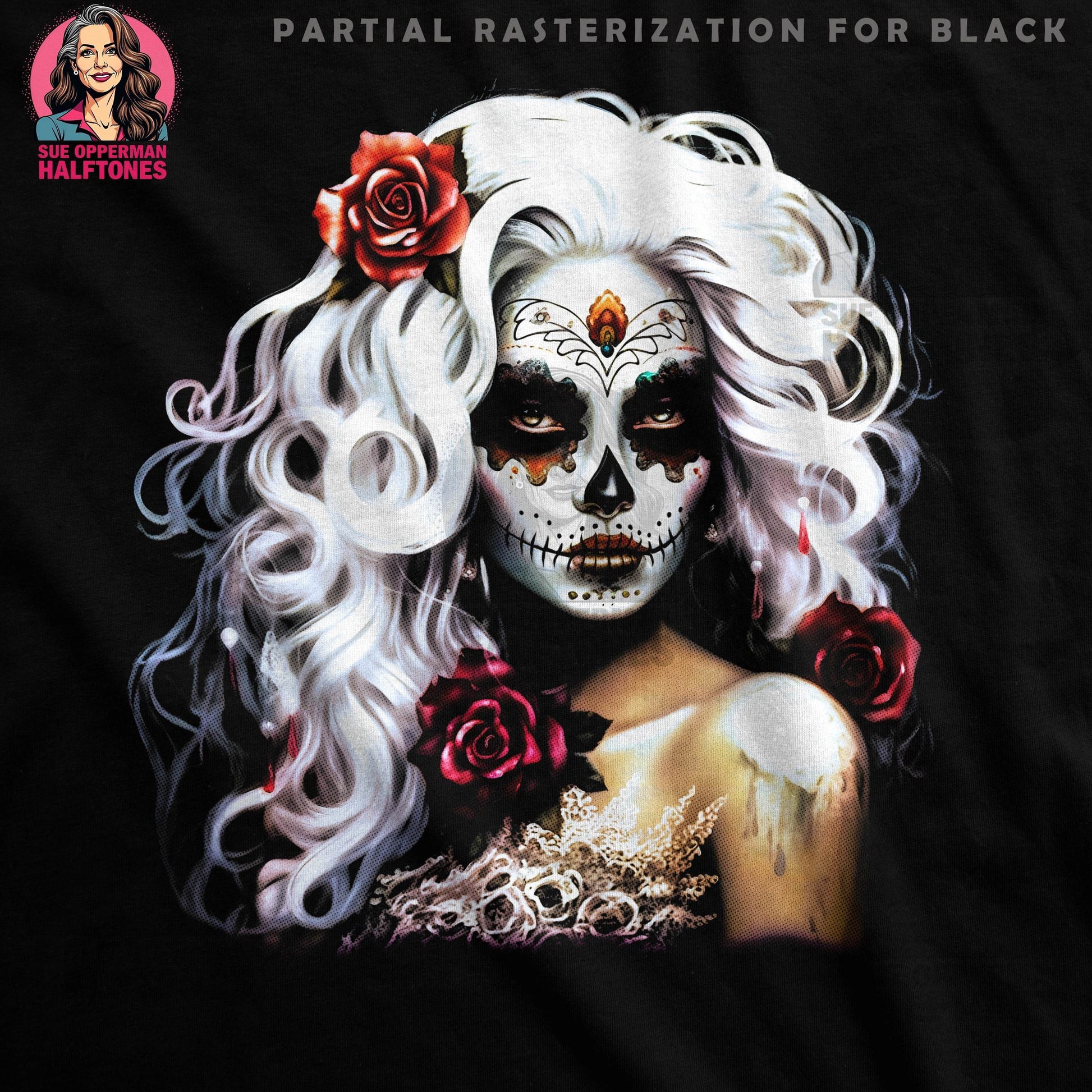 Skull Sugar Halftone T-Shirt Design - halftone PNG for T-shirts – Sue Opperman Halftones