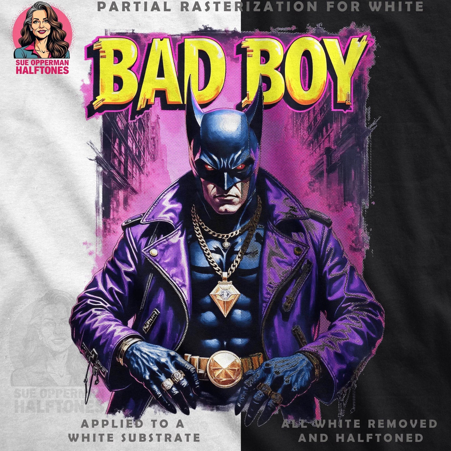Bad Boy Pop Art Superhero Character Universal Print Bundle - halftone PNG for T-shirts – Sue Opperman Halftones