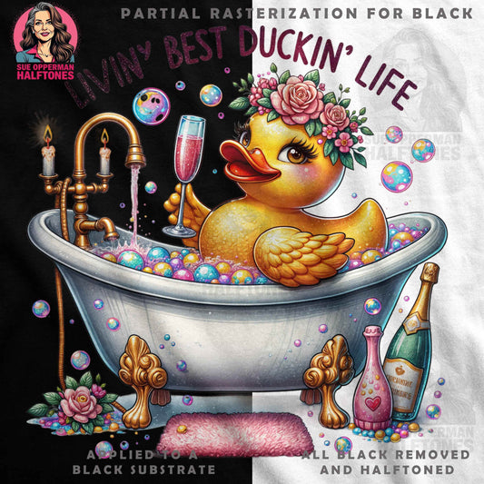 Duck Best Life Halftone T-Shirt Design Digital - halftone PNG for T-shirts – Sue Opperman Halftones