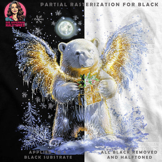 Christmas Bear With Gift Box Halftoned T-Shirt Design - halftone PNG for T-shirts – Sue Opperman Halftones
