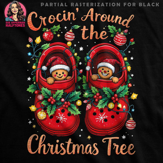 Crocs Christmas Tree Gingerbread Halftone T-Shirt Design - halftone PNG for T-shirts – Sue Opperman Halftones