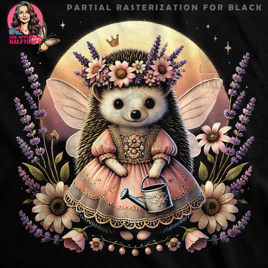 Whimsical Fairy Hedgehog Halftone T-Shirt Design - halftone PNG for T-shirts – Sue Opperman Halftones