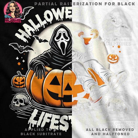 Halloween Lifestyle Halftone T-Shirt Design Digital - halftone PNG for T-shirts – Sue Opperman Halftones