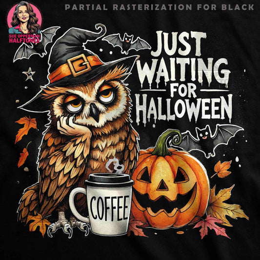 Halloween Owl Coffee Halftone T-shirt Design - halftone PNG for T-shirts – Sue Opperman Halftones