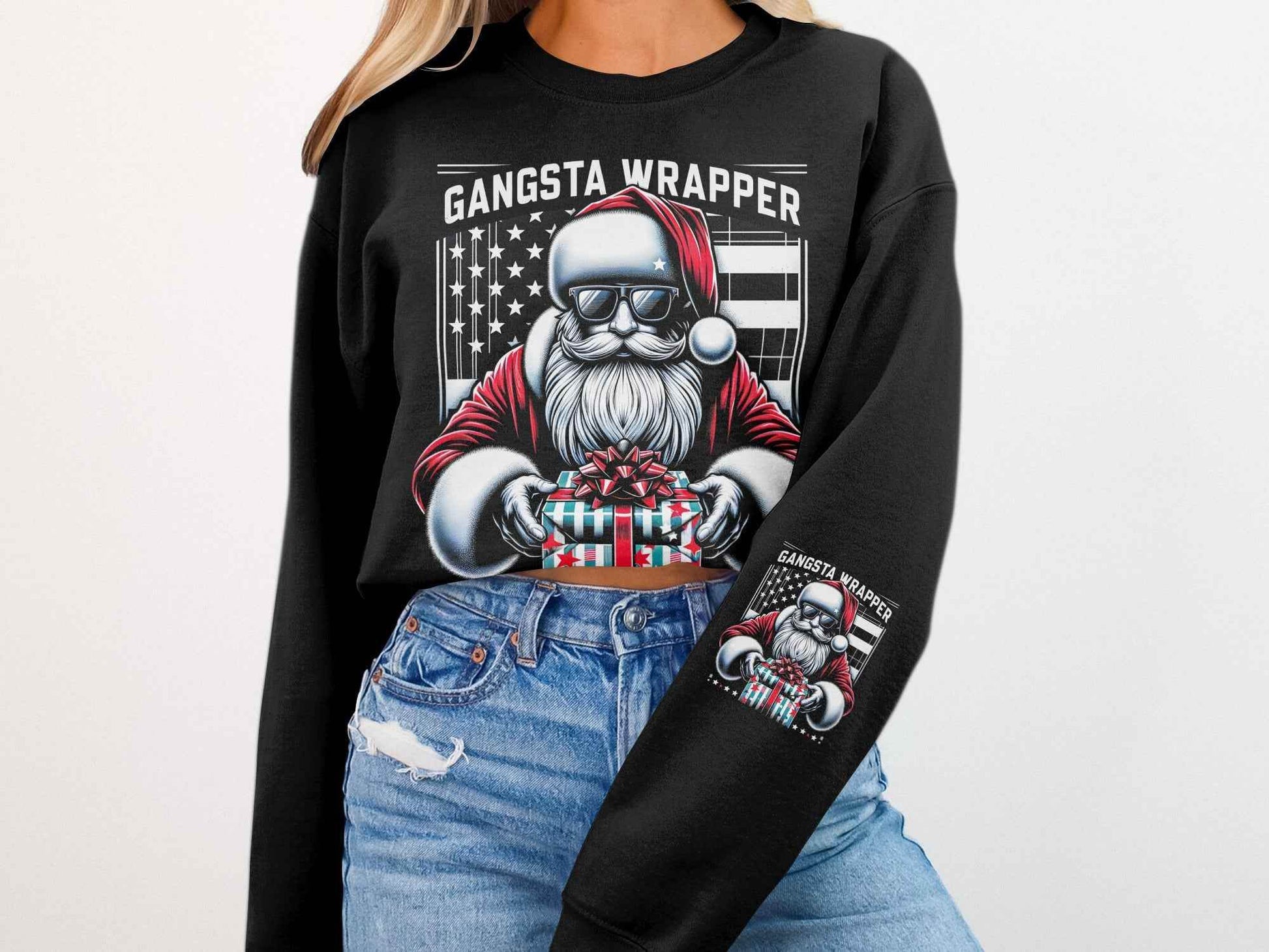 Santa Gangsta Wrapper Christmas Halftone T-Shirt Design - halftone PNG for T-shirts – Sue Opperman Halftones
