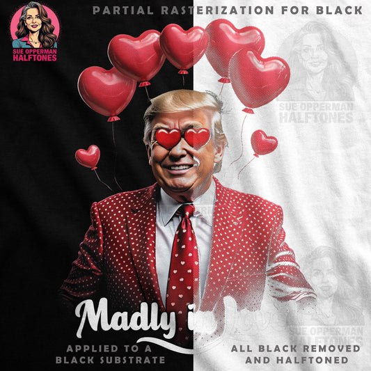 Valentines President Madly in Love Halftoned T-Shirt Design - halftone PNG for T-shirts – Sue Opperman Halftones
