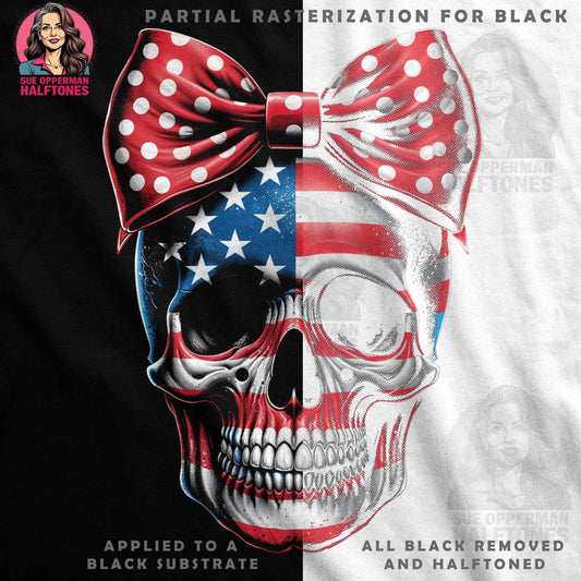 Patriotic Skull USA Flag Halftone T-Shirt Design - halftone PNG for T-shirts – Sue Opperman Halftones