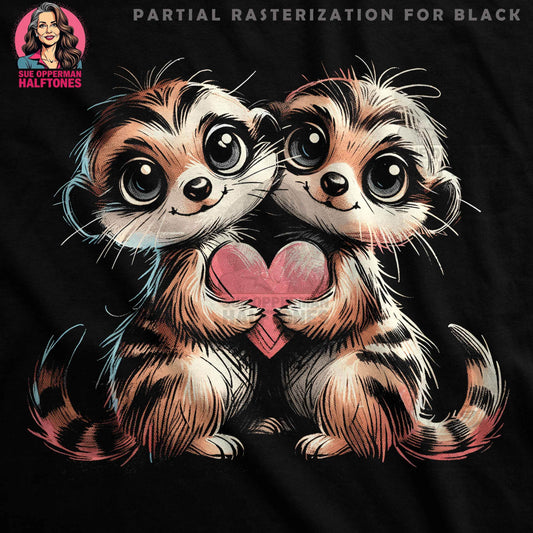 Valentines Animals With Heart Halftone T-Shirt Design - halftone PNG for T-shirts – Sue Opperman Halftones