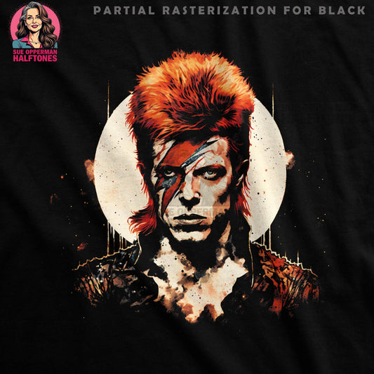 Bowie Portrait Digital Halftone T-Shirt Design - halftone PNG for T-shirts – Sue Opperman Halftones