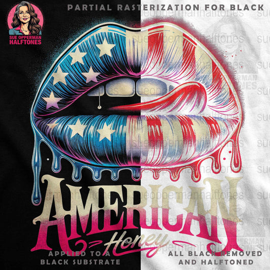 American Honey Lips Halftone T-Shirt Design Digital - halftone PNG for T-shirts – Sue Opperman Halftones