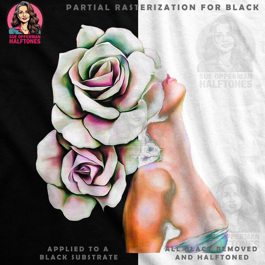 Floral Head Portrait Halftone T-Shirt Design - halftone PNG for T-shirts – Sue Opperman Halftones
