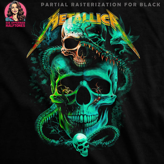 Metallica Skull Theme Halftone T-Shirt Design - halftone PNG for T-shirts – Sue Opperman Halftones