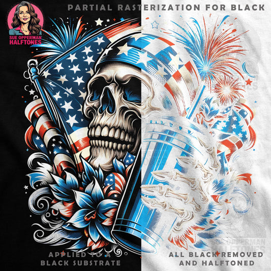 Patriotic Skull Halftone T-Shirt Design - halftone PNG for T-shirts – Sue Opperman Halftones