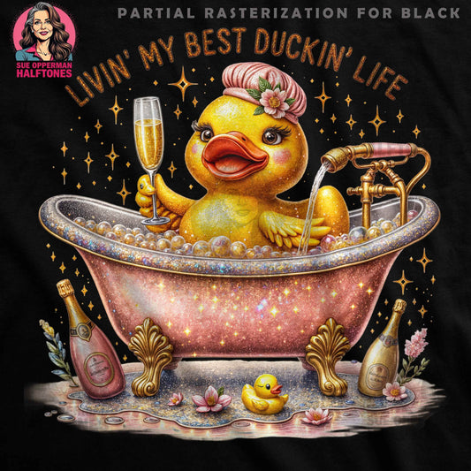 Duck Life in Bathtub Halftone T-Shirt Design Digital - halftone PNG for T-shirts – Sue Opperman Halftones