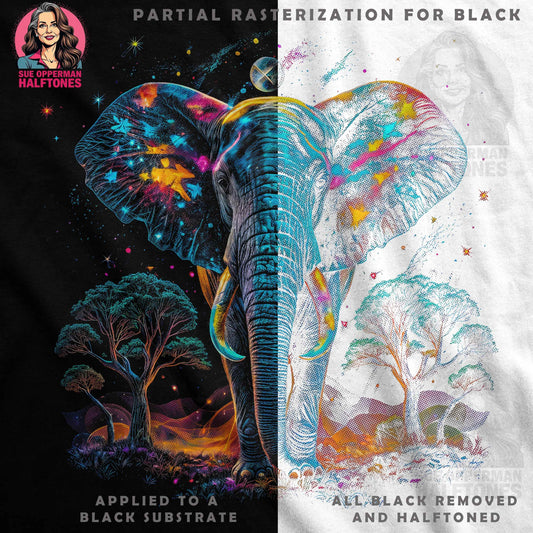 Artistic Elephant Colorful Halftone T-Shirt Design - halftone PNG for T-shirts – Sue Opperman Halftones